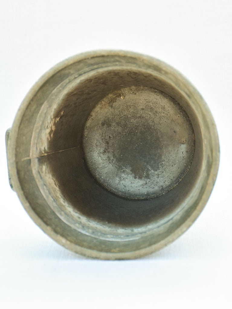 Rustic zinc French florist vase with handles 9¾"