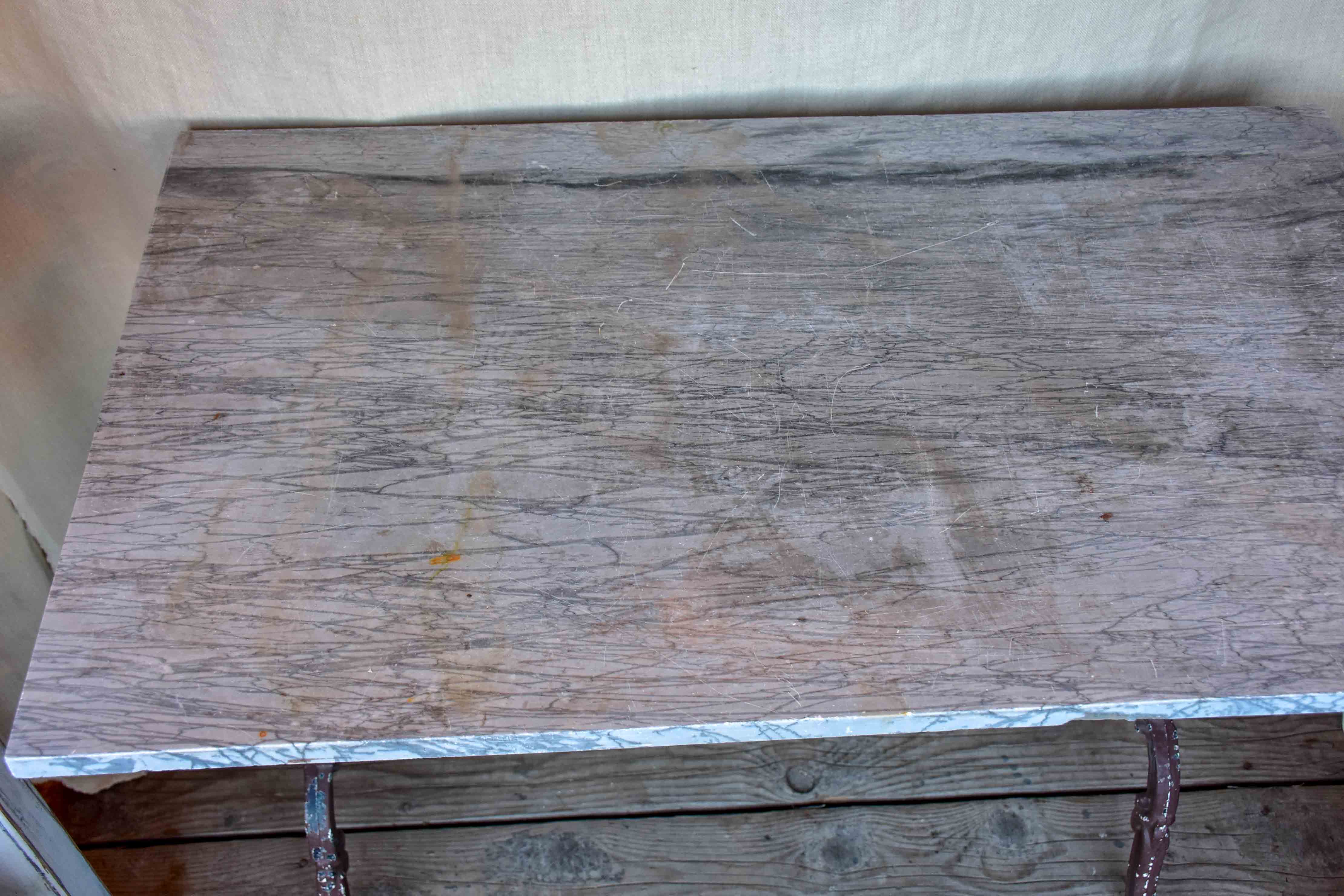 Rectangular Italian garden table with bardiglio marble top