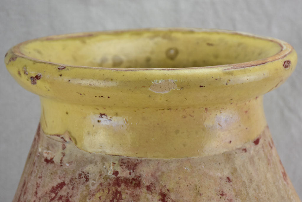 Small antique French Biot olive jar from the 19th Century 17¾"