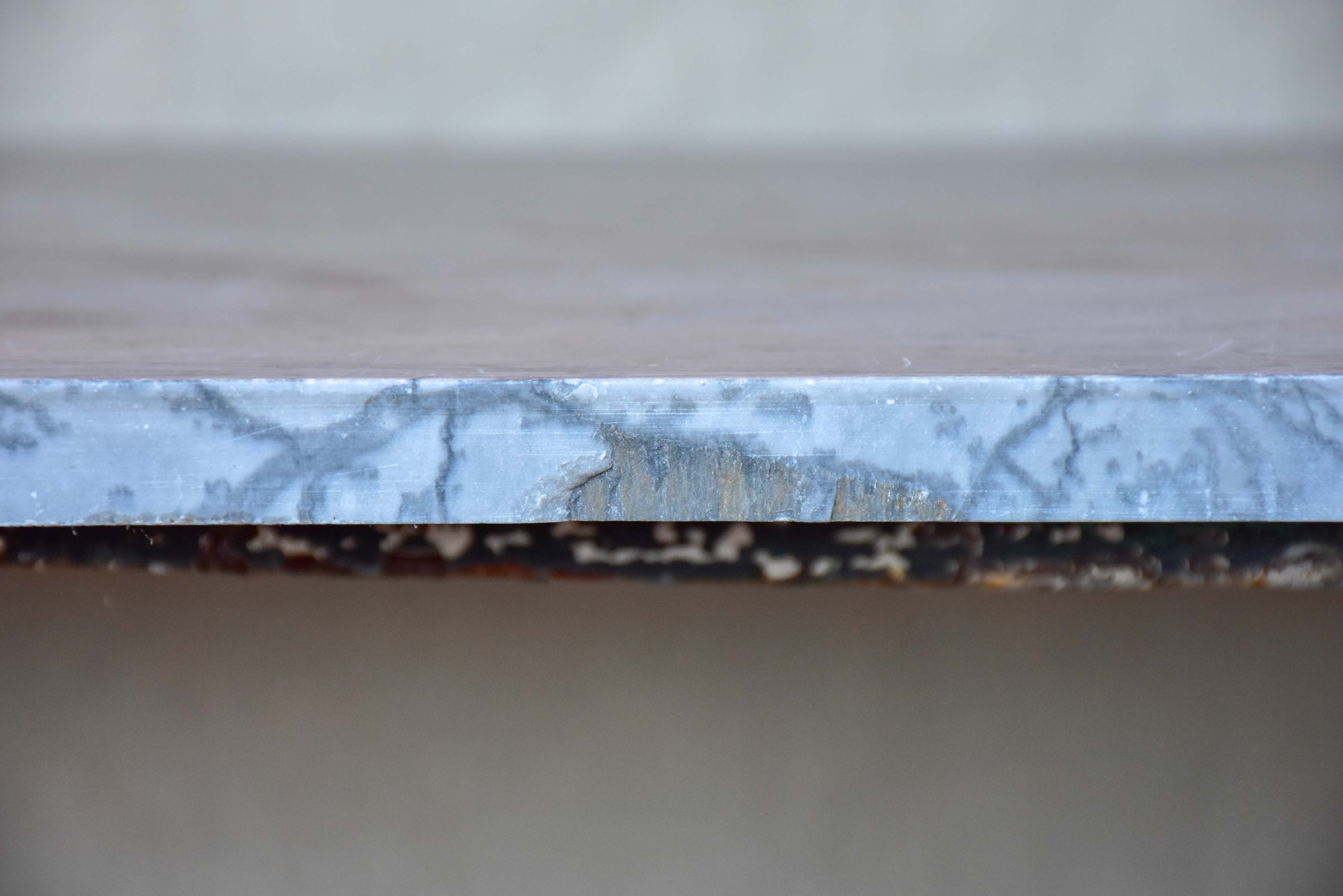 Rectangular Italian garden table with bardiglio marble top