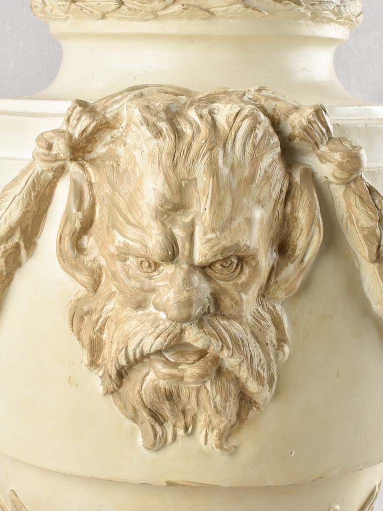 Vintage Ceramic Urn, Bacchus Feature