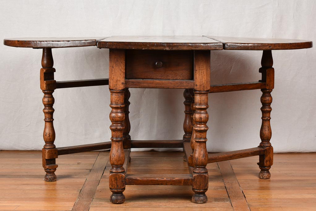 17th century French gate leg oval table