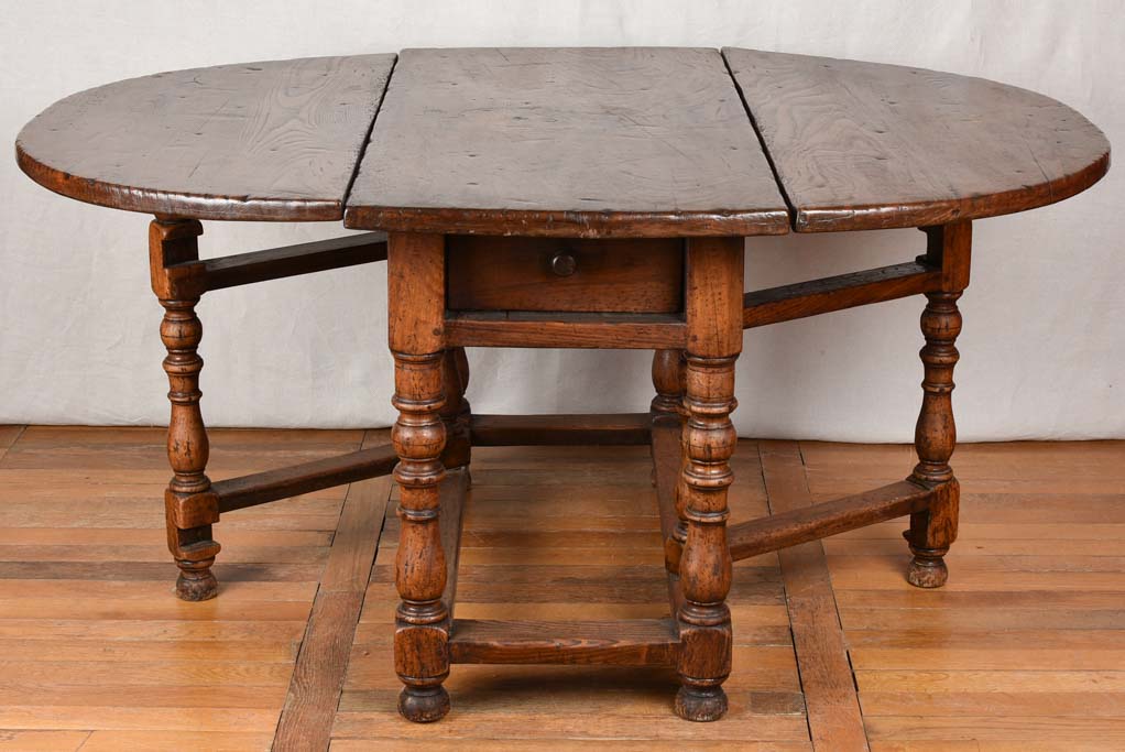 17th century French gate leg oval table