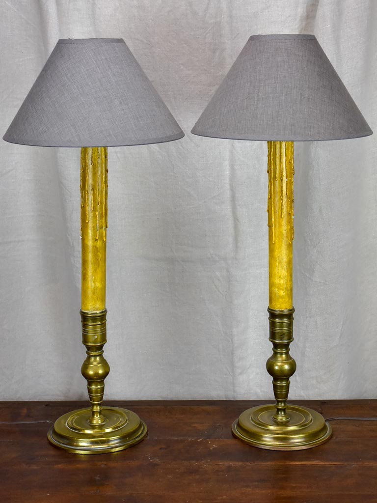 Pair of Napoleon III table lamps - candlesticks
