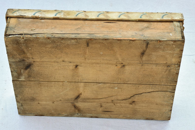 Four nineteenth century wooden boxes for storing fabric and textiles 18" x 26"