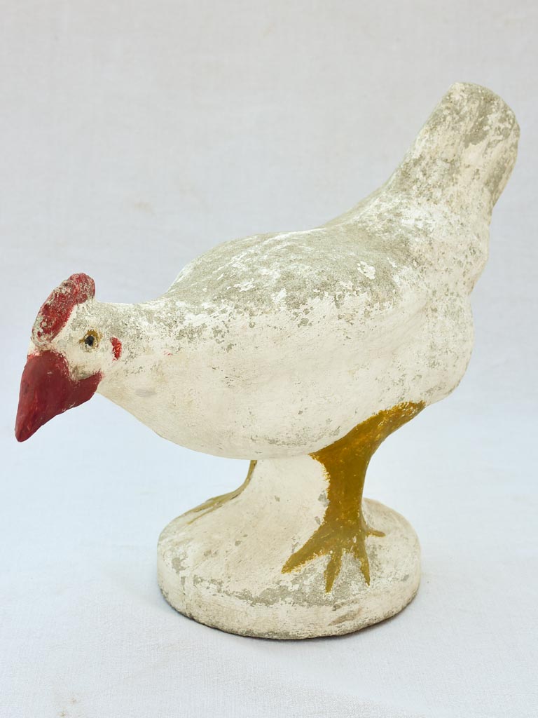 Vintage French garden sculpture of a hen
