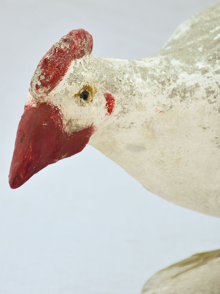Vintage French garden sculpture of a hen