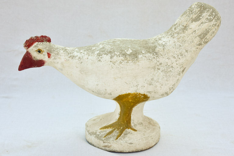 Vintage French garden sculpture of a hen