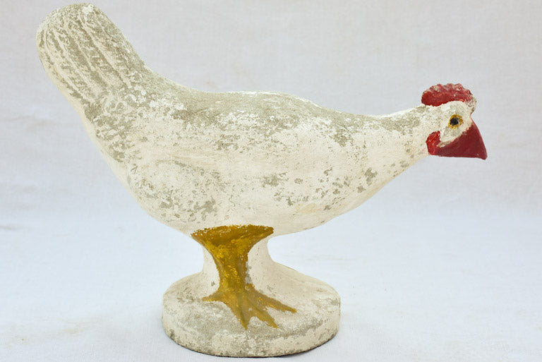 Vintage French garden sculpture of a hen