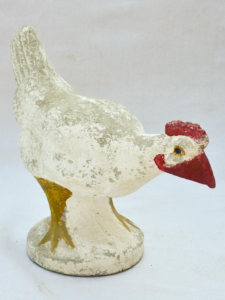 Vintage French garden sculpture of a hen