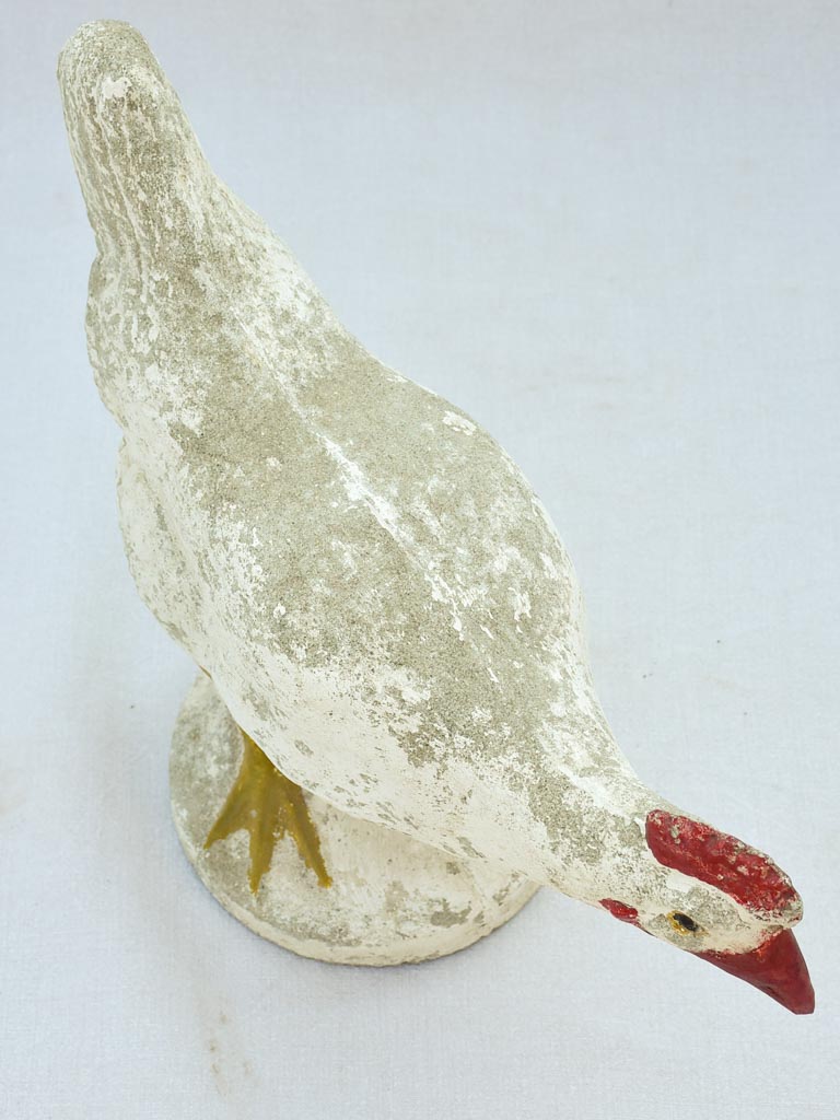 Vintage French garden sculpture of a hen