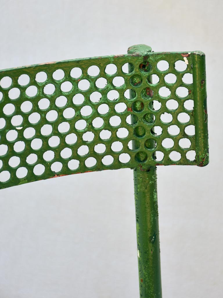 Three perforated garden chairs from the 1970's René Malaval