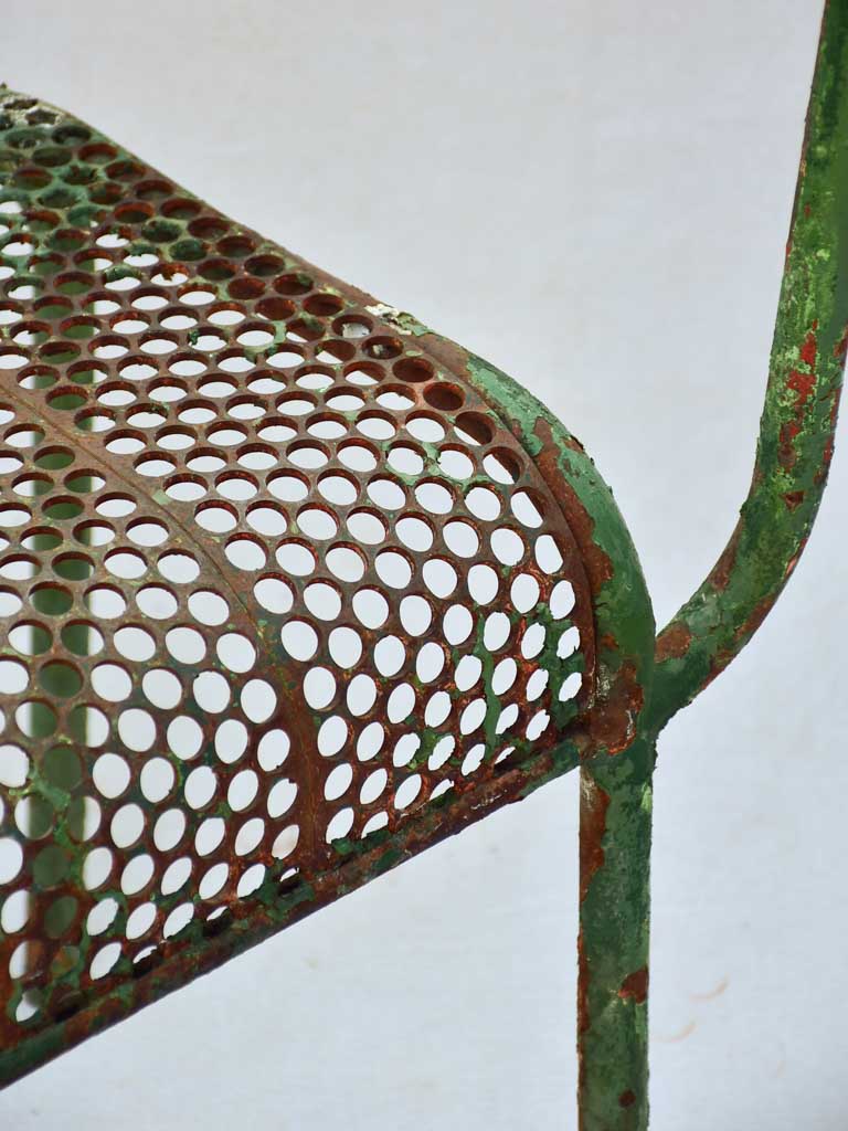 Three perforated garden chairs from the 1970's René Malaval