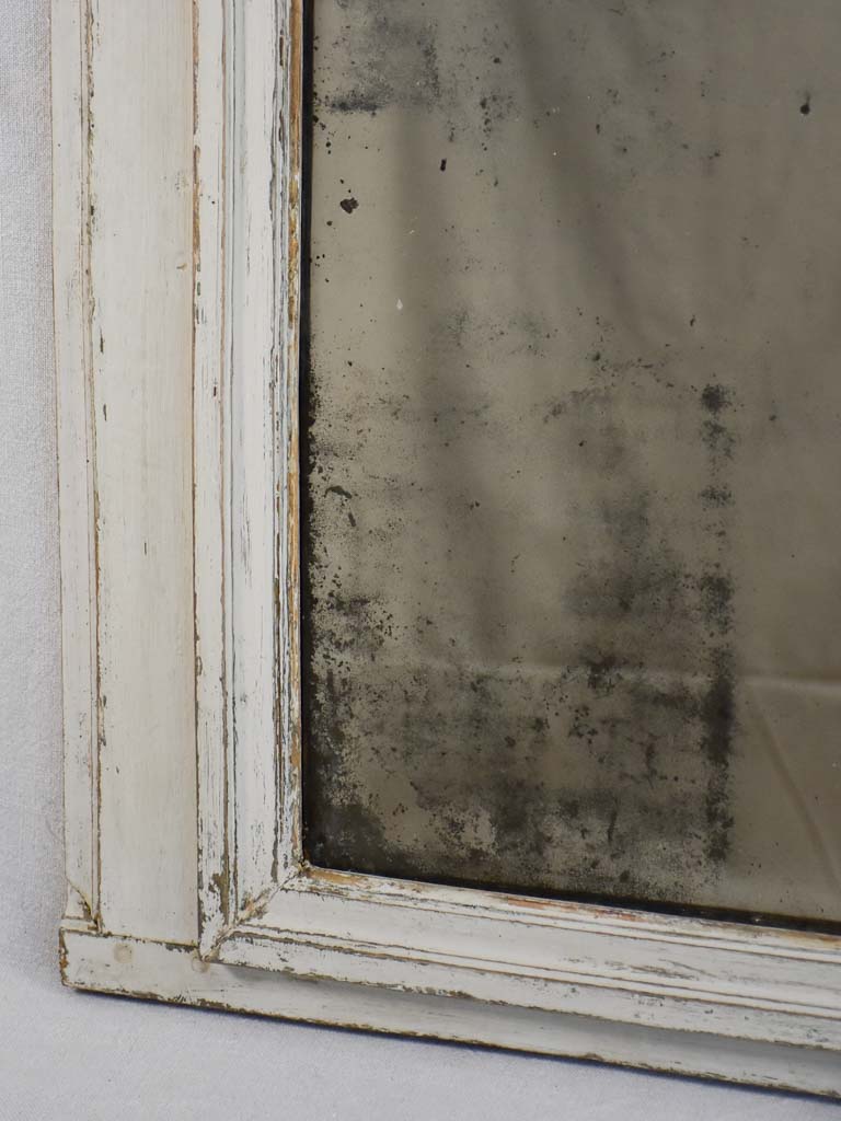 Early 19th-century French trumeau/boiserie mirror with white patina 30" x 32¾"
