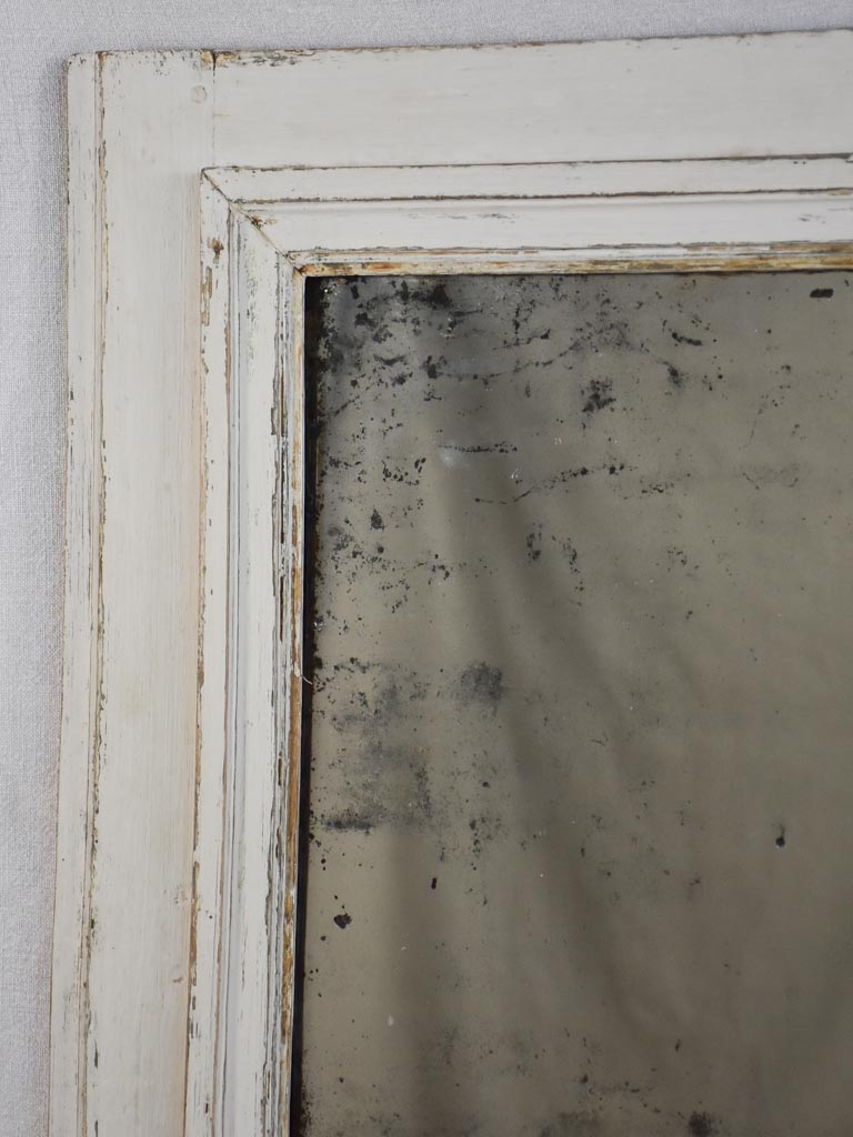 Early 19th-century French trumeau/boiserie mirror with white patina 30" x 32¾"