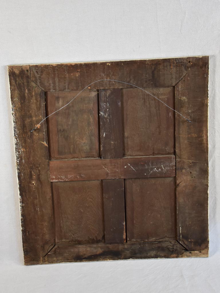Early 19th-century French trumeau/boiserie mirror with white patina 30" x 32¾"