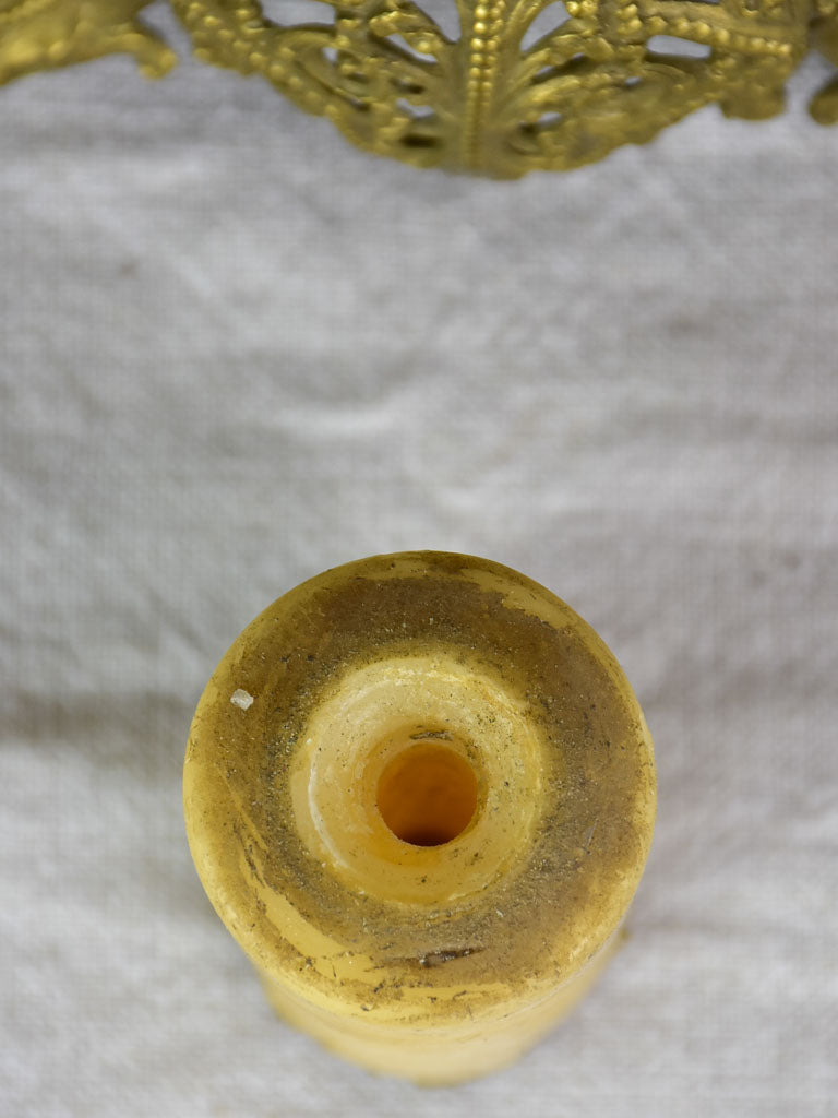Large antique French candlestick - bronze, gold patina 22¾"