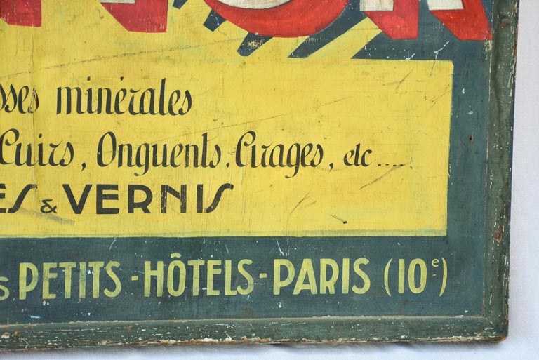 Large hand-painted wooden sign - 1930's - Produit Fermor 58¾" x 39¾"