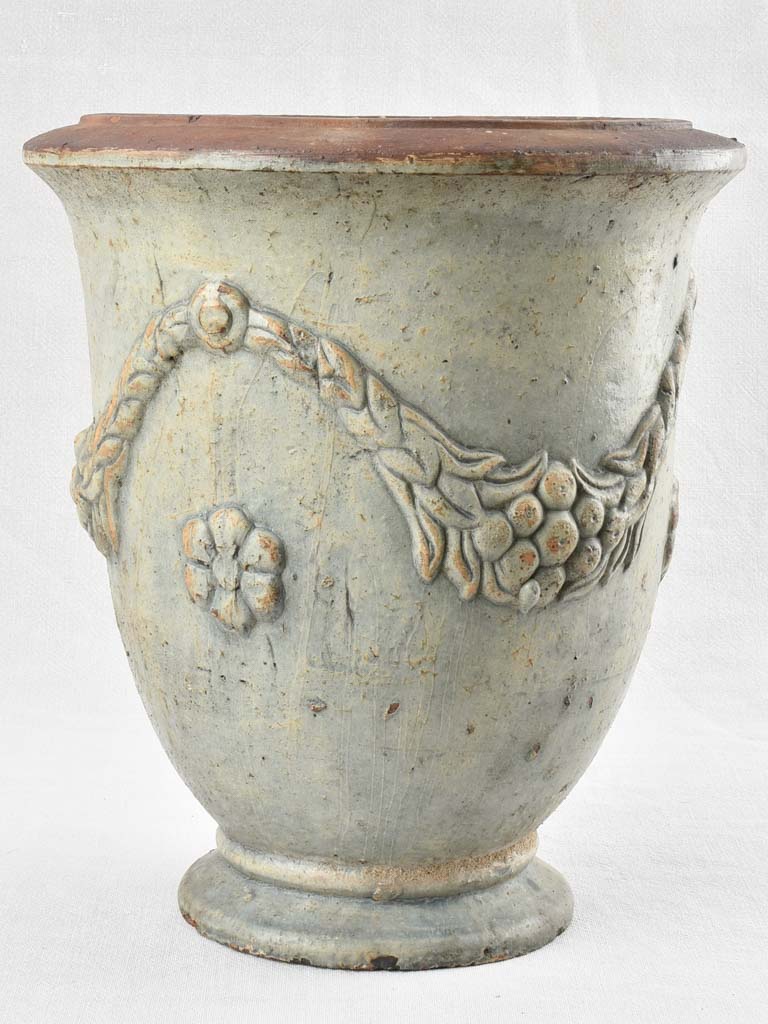 Vintage Anduze Urn with blue gray patina 15¾"