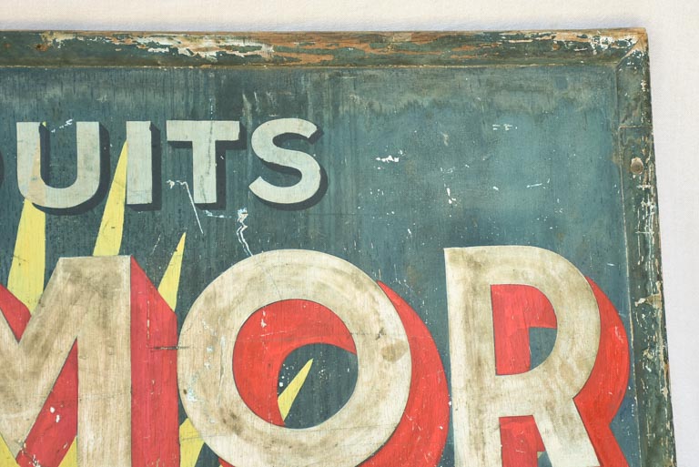 Large hand-painted wooden sign - 1930's - Produit Fermor 58¾" x 39¾"