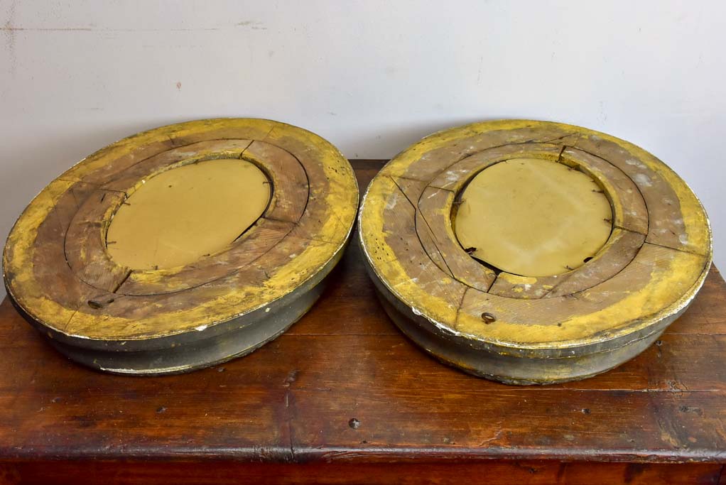 Pair of oval Louis XVI mirrors 19¼" x 15¾"