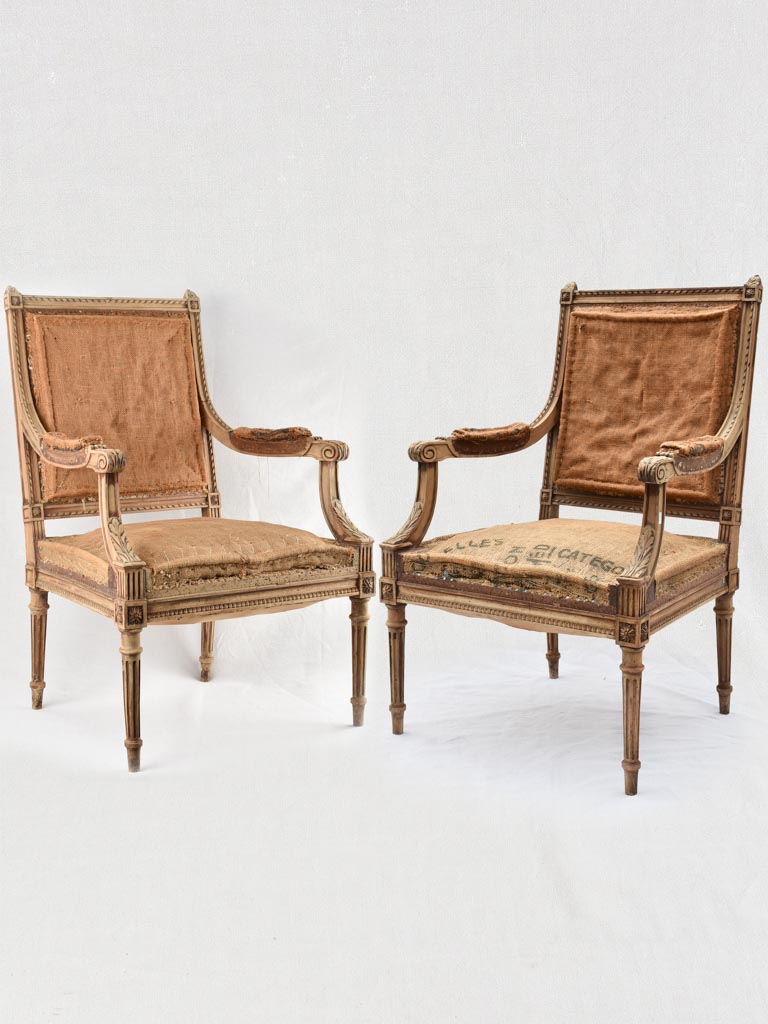 Pair of antique Louis XVI armchairs