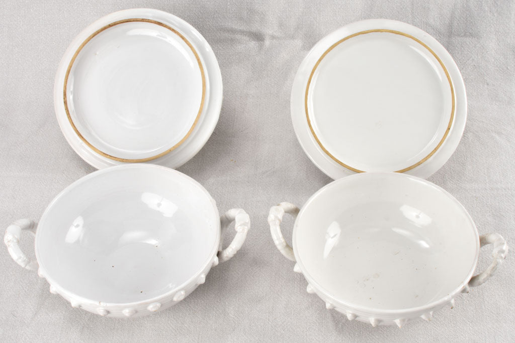 Pair of Émile Tessier tureens with crown lids 1950s