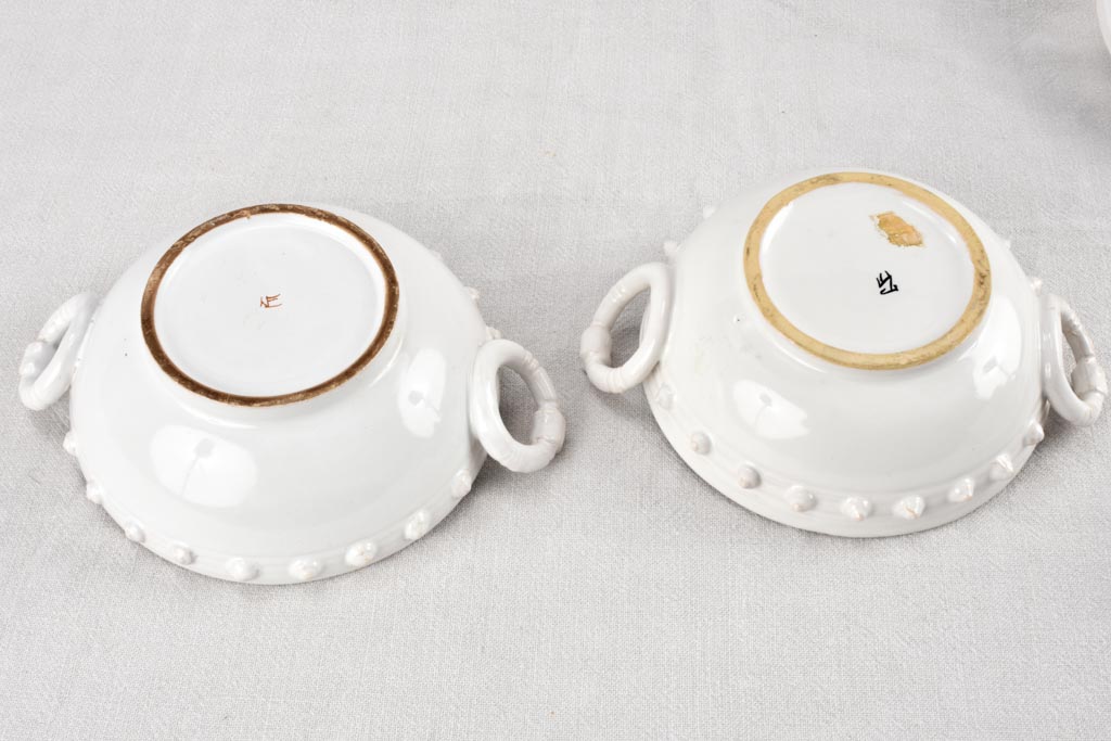 Pair of Émile Tessier tureens with crown lids 1950s