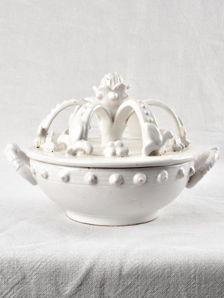 Pair of Émile Tessier tureens with crown lids 1950s