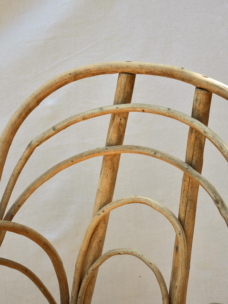 1920's French winter garden armchair - bent wood hazelnut