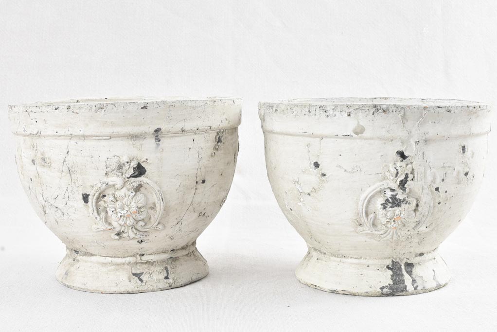 Set of 6 vintage cachepots - plaster 6¾"