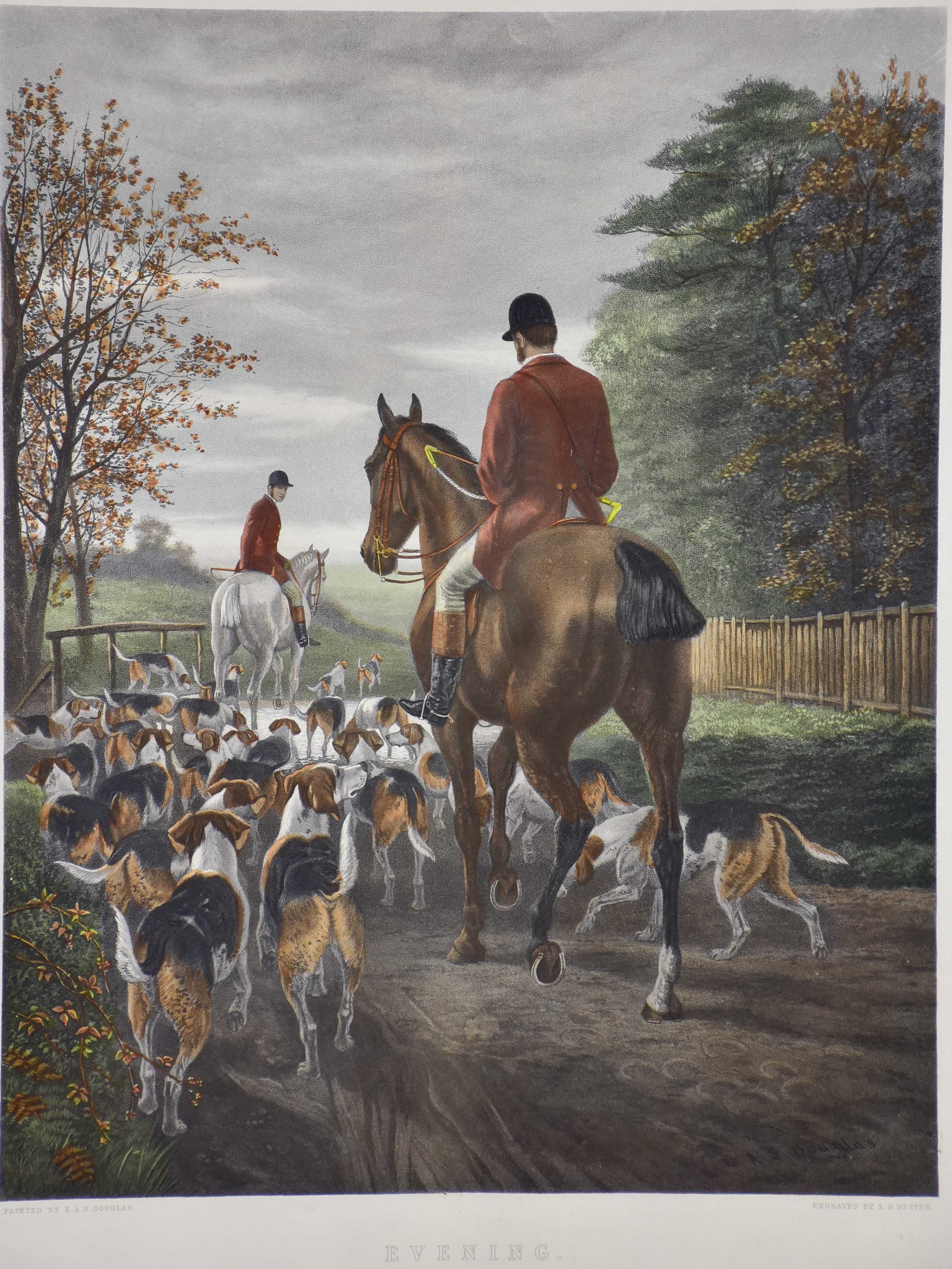 Pair of 19th century etchings - English hunting scenes