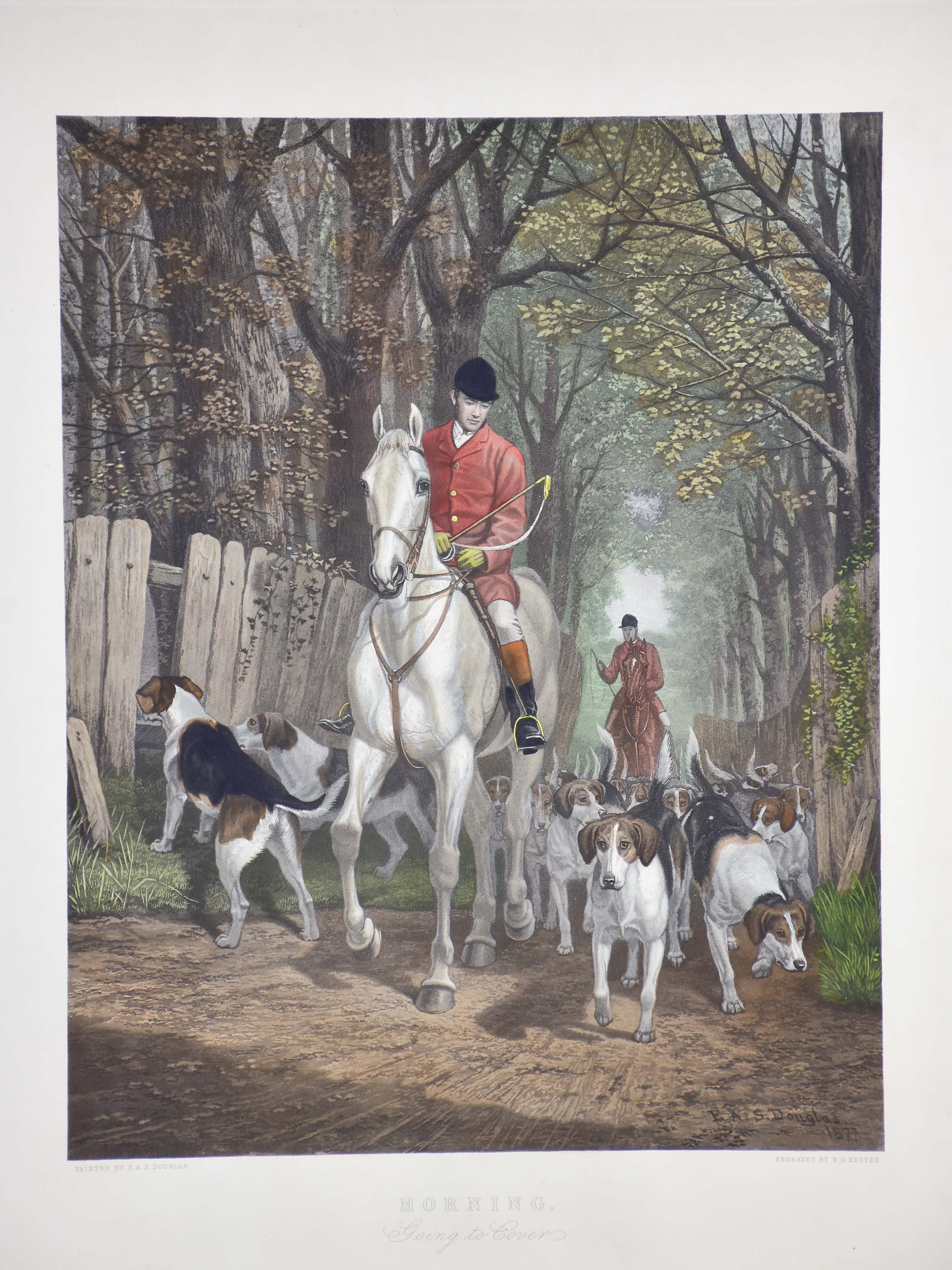 Pair of 19th century etchings - English hunting scenes