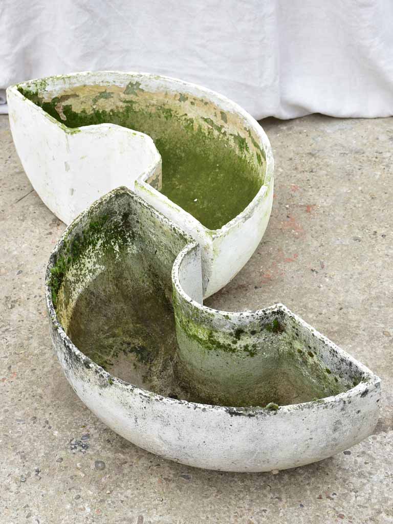 large half circle plant pots Pair of semi-circle Willy Guhl garden planters