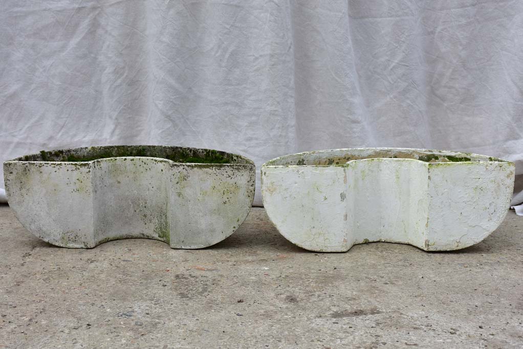 Pair of semi-circle Willy Guhl garden planters