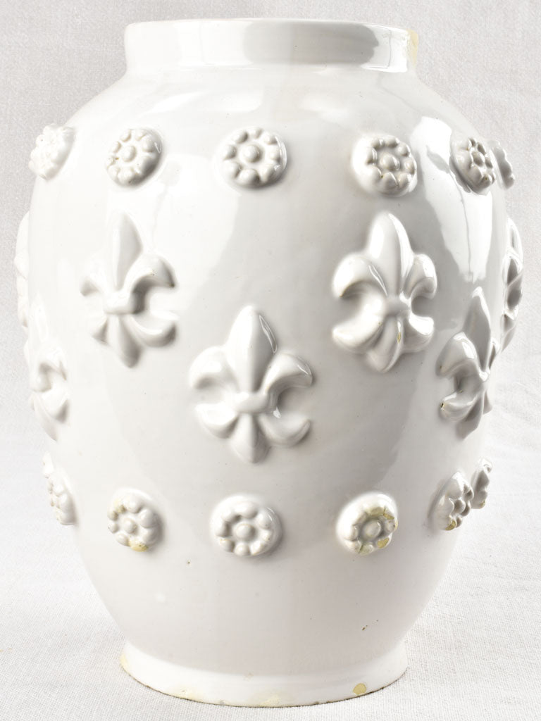Large 1950s Émile Tessier vase with Fleur de Lys 11½"