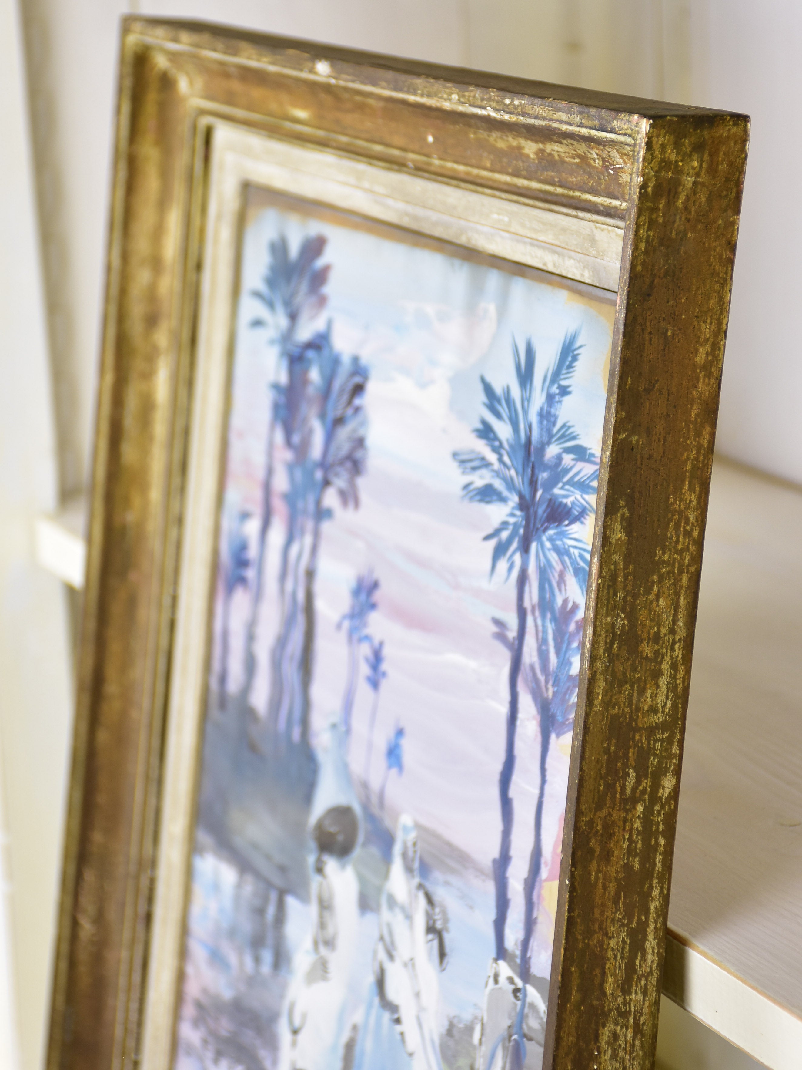 Antique water colour painting - oriental scene 24” x 19”