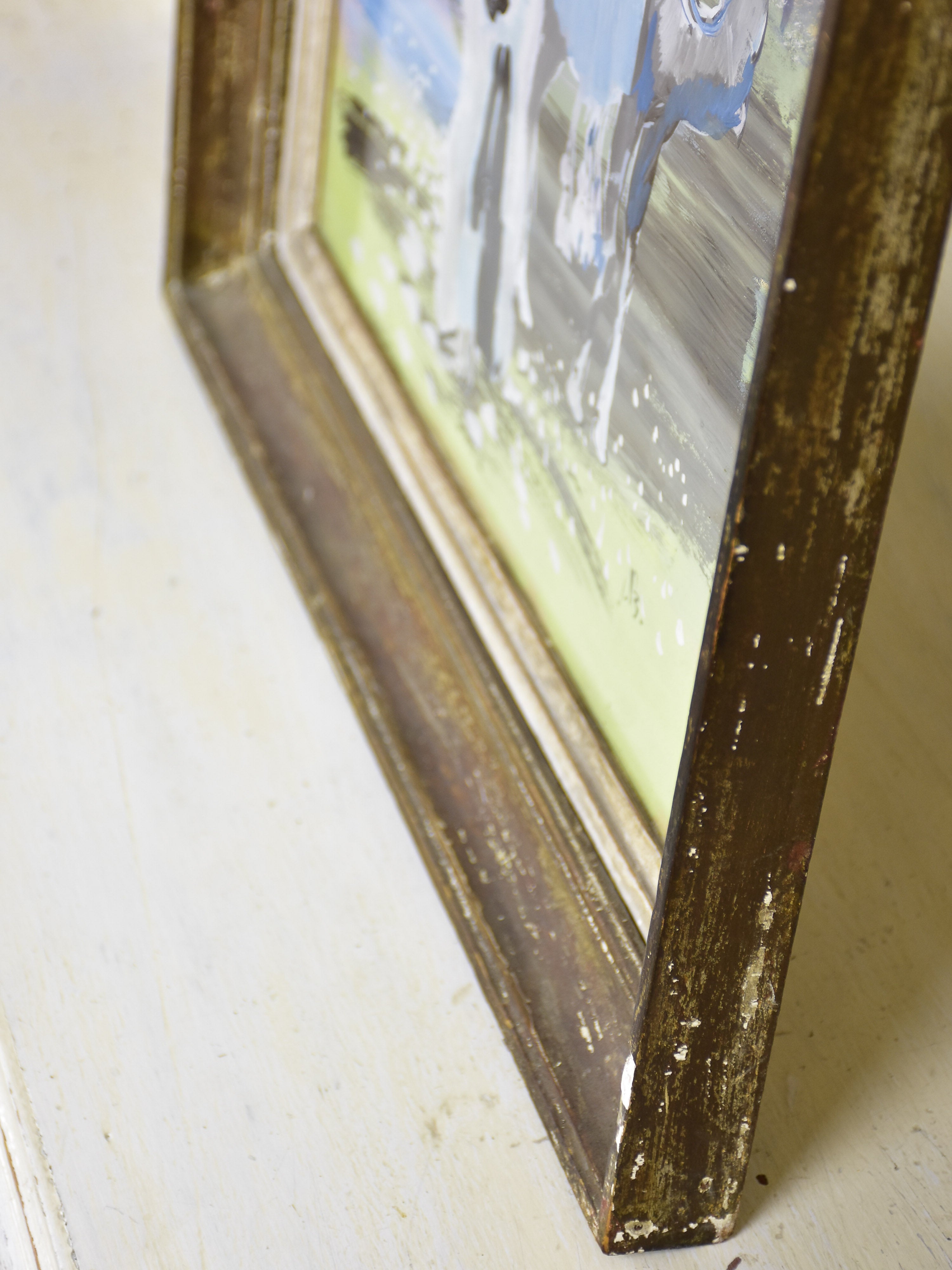 Antique water colour painting - oriental scene 24” x 19”