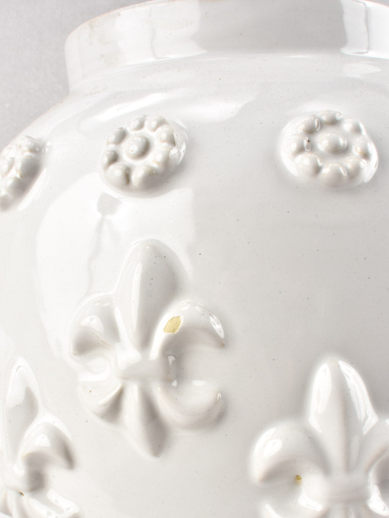 Large 1950s Émile Tessier vase with Fleur de Lys 11½"