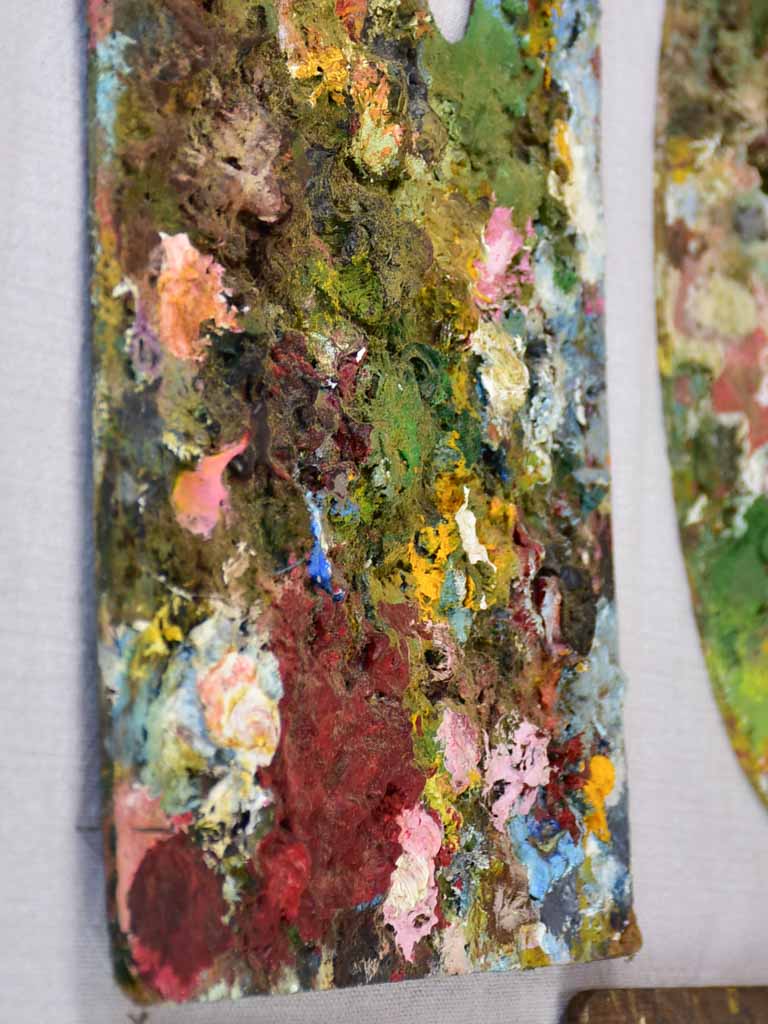 Collection of 6 vintage and antique French artist's paint palettes