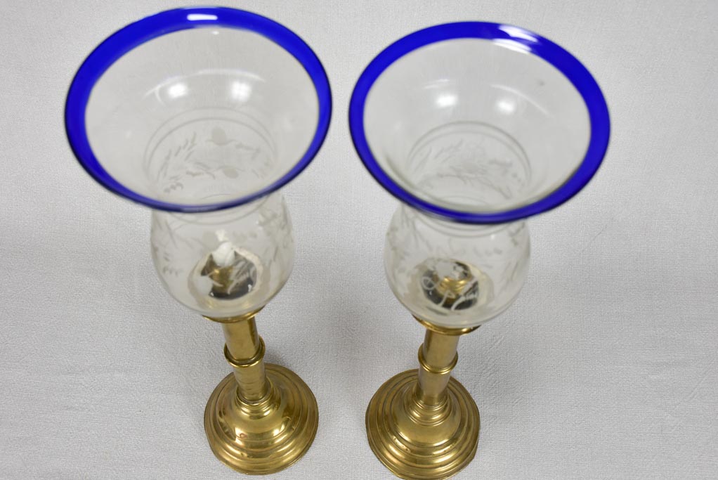 Elegant French antique candlestick holders