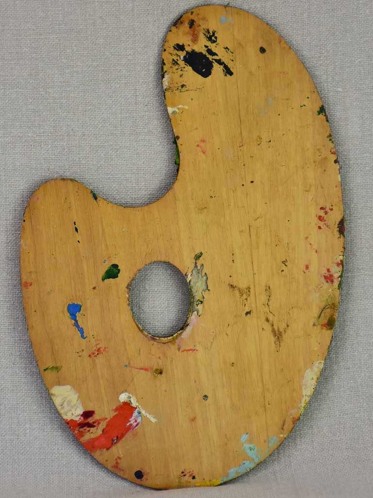Classic antique French artist's paint palette 10¾" x 7½"
