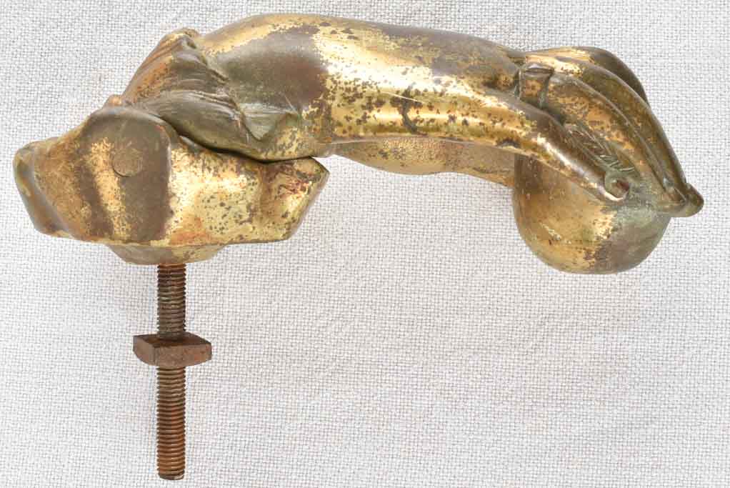 19th century bronze door knocker hand 7"
