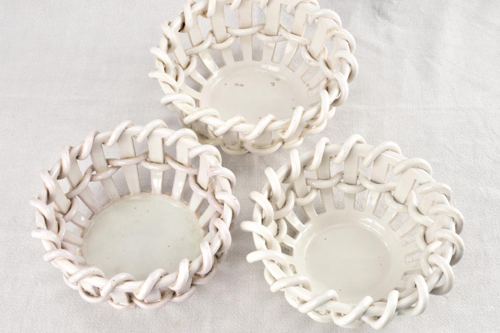3 woven bowls 1950s Malicorne Émile Tessier