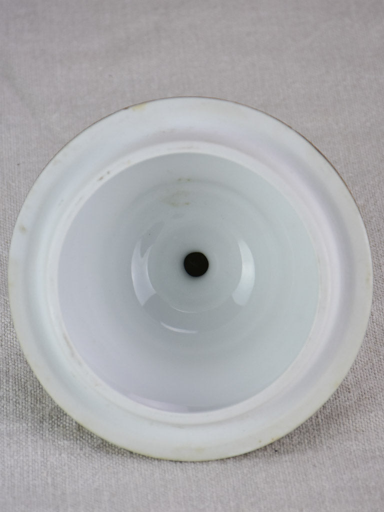 Antique French Limoges apothecary jar with lid - Cristaux de lune 11"