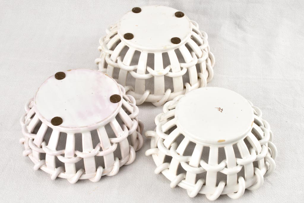 3 woven bowls 1950s Malicorne Émile Tessier