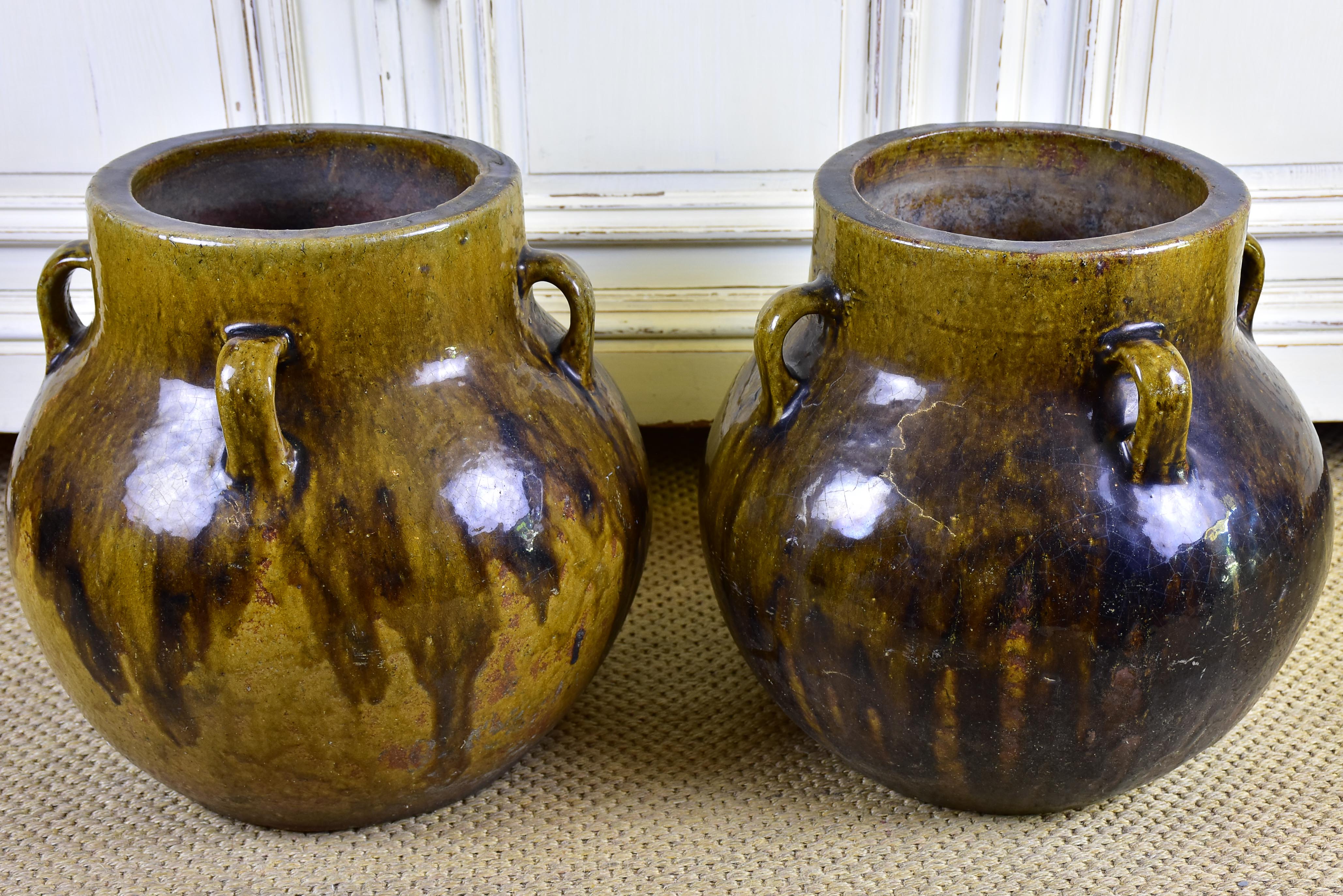 Pair of 19th century Olive oil pots 16 ¼''