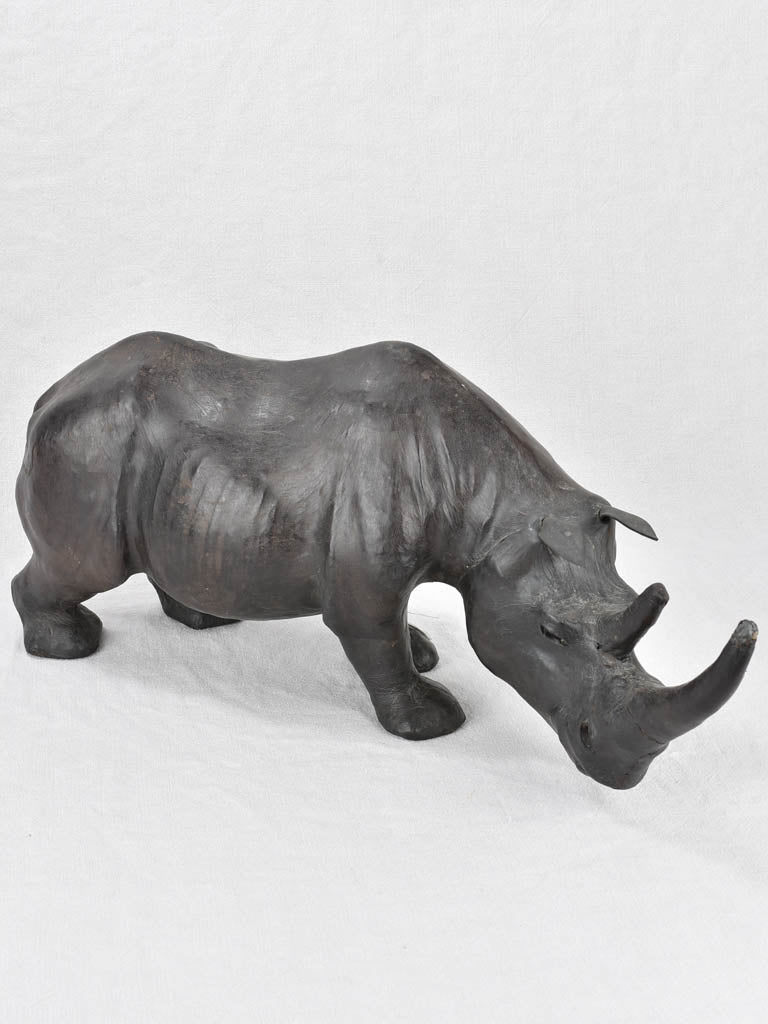 1950s rhinoceros foot rest - leather 27½"
