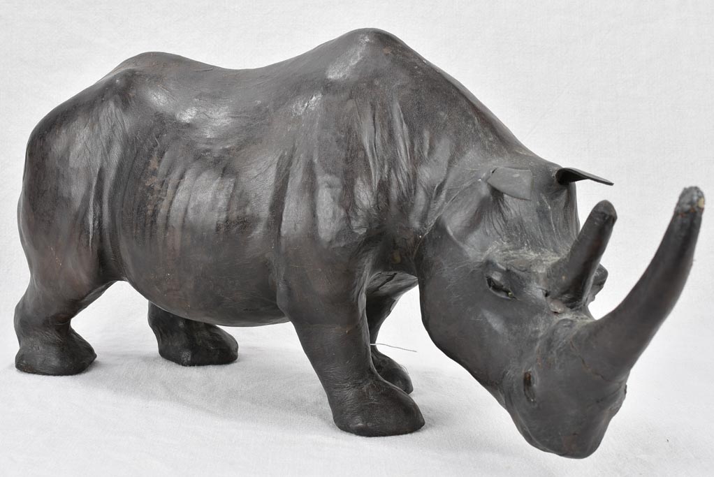 1950s rhinoceros foot rest - leather 27½"