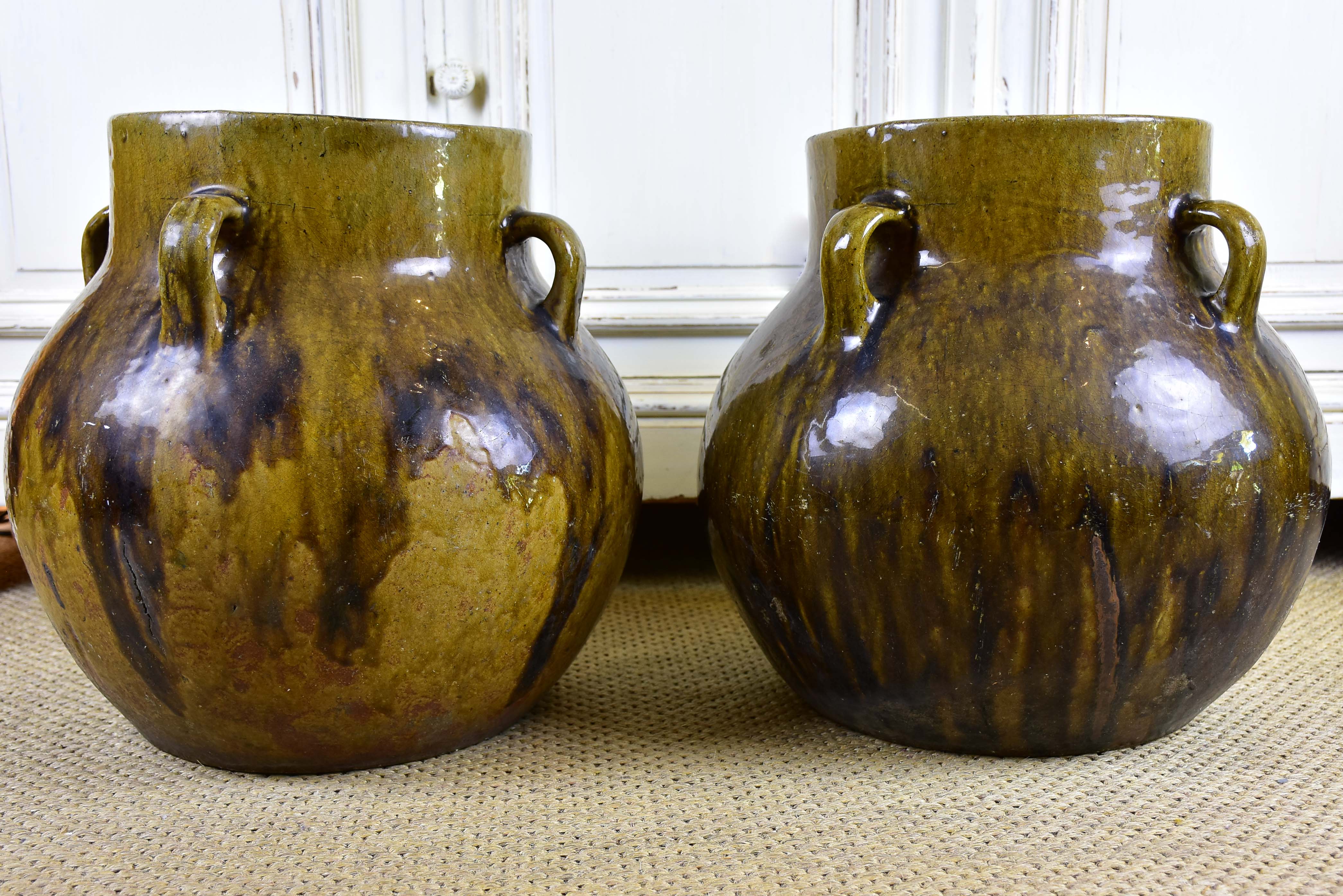 Pair of 19th century Olive oil pots 16 ¼''